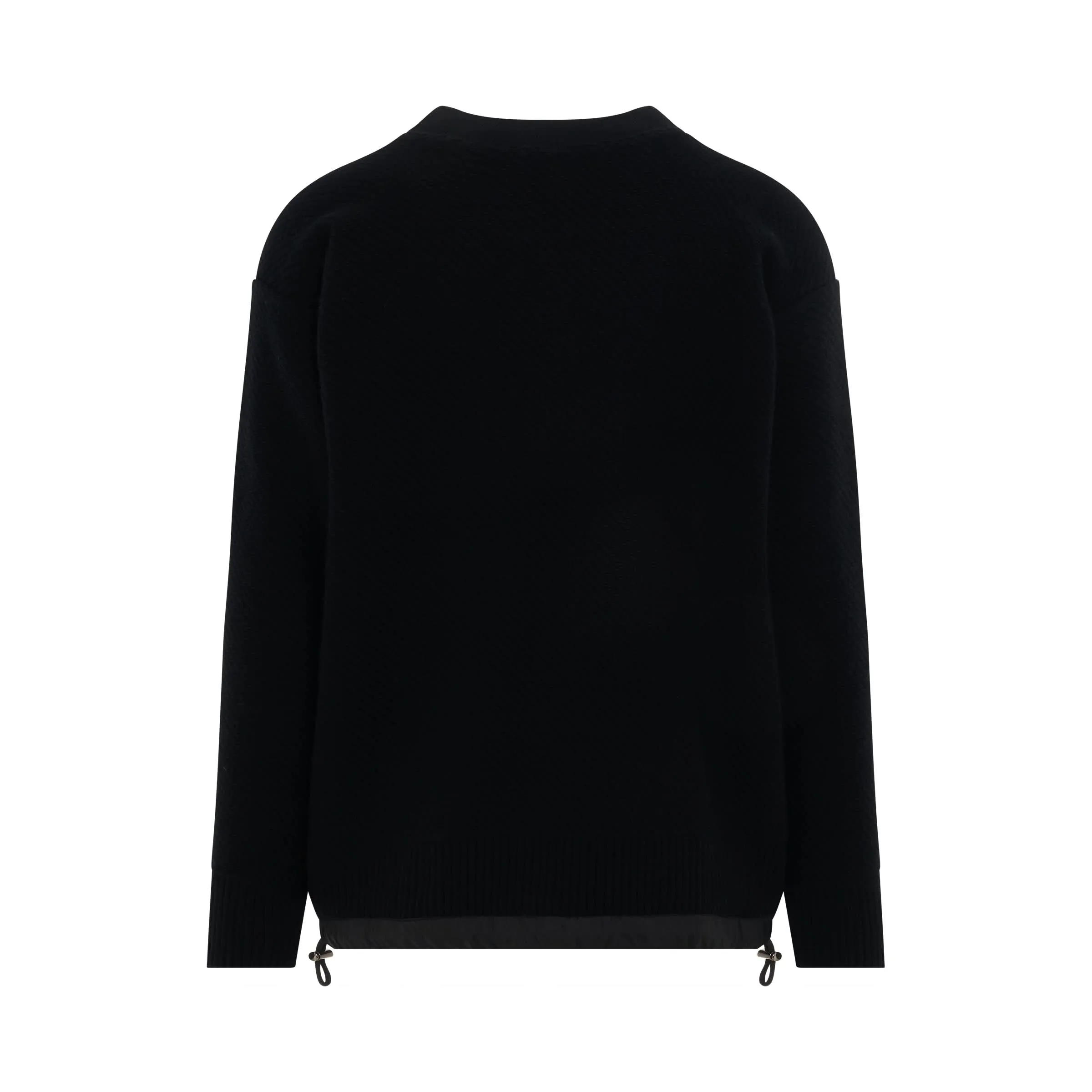 Wool Knit Pullover in Black